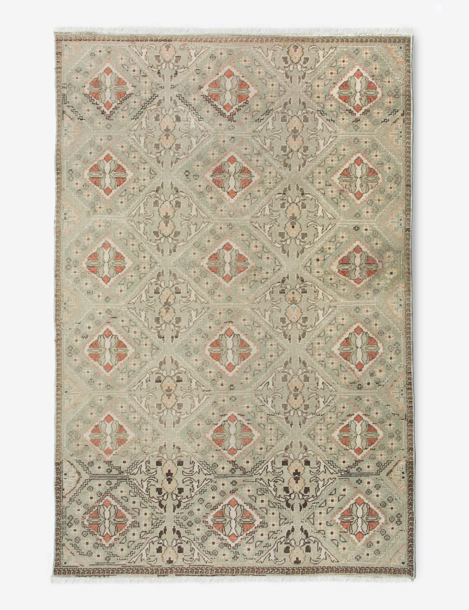 Vintage Turkish Hand-Knotted Wool Rug No. 408, 4' X 6'9" 3 Vintage Turkish Hand-Knotted Wool Rug No. 408, 4' X 6'9"