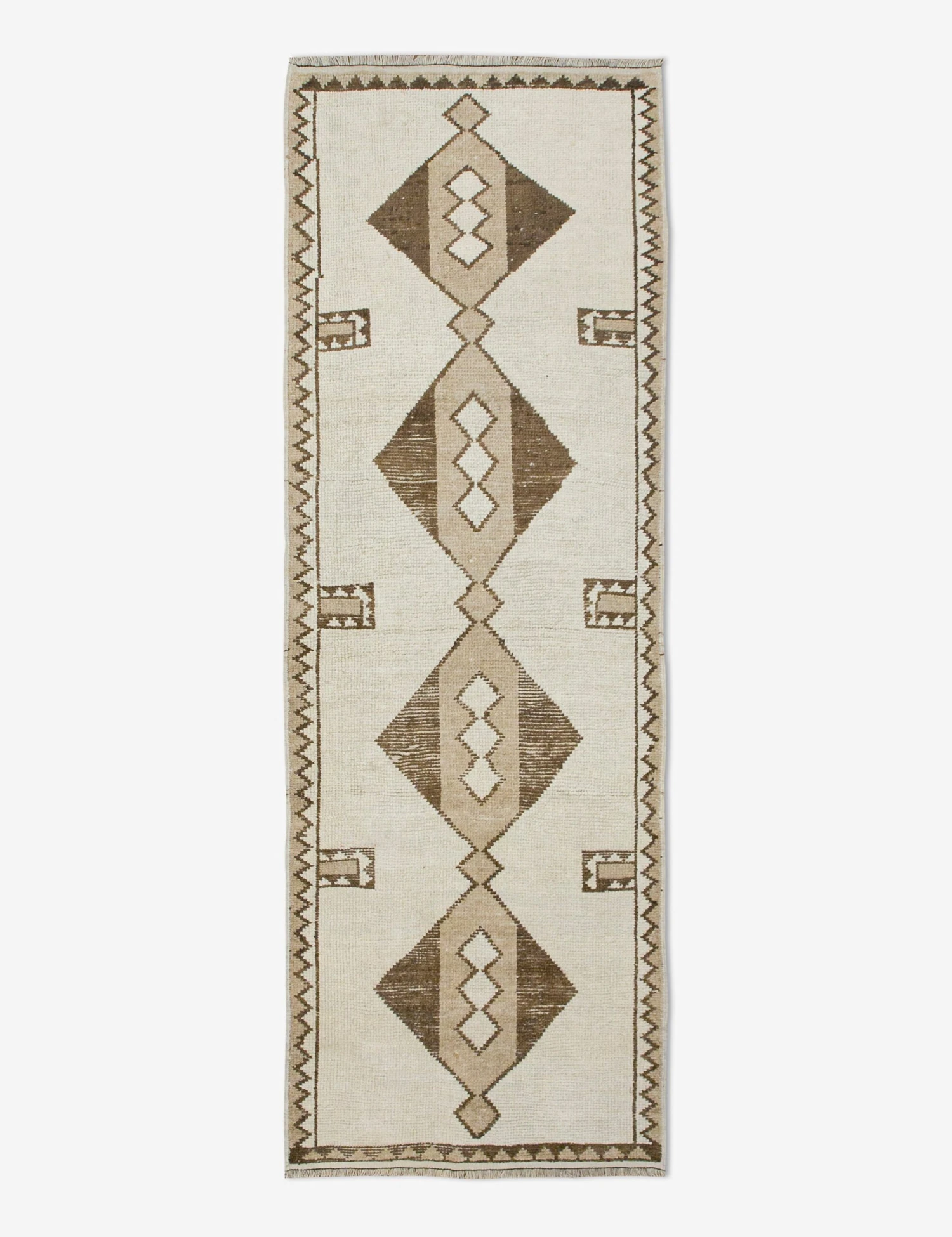 Vintage Turkish Hand-Knotted Wool Runner Rug No. 245, 3'3" X 10'4" 3 Vintage Turkish Hand-Knotted Wool Runner Rug No. 245, 3'3" X 10'4"