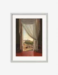 A View Of Naples Through A Window Print By Franz Ludwig Catel -Home Decor Sale AViewofNaplesthroughWindowSilverMatted