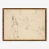 Ballet Dancers Rehearsing Wall Art By Edgar Degas -Home Decor Sale BalletDancerRehearsingBronzeGoldFrame
