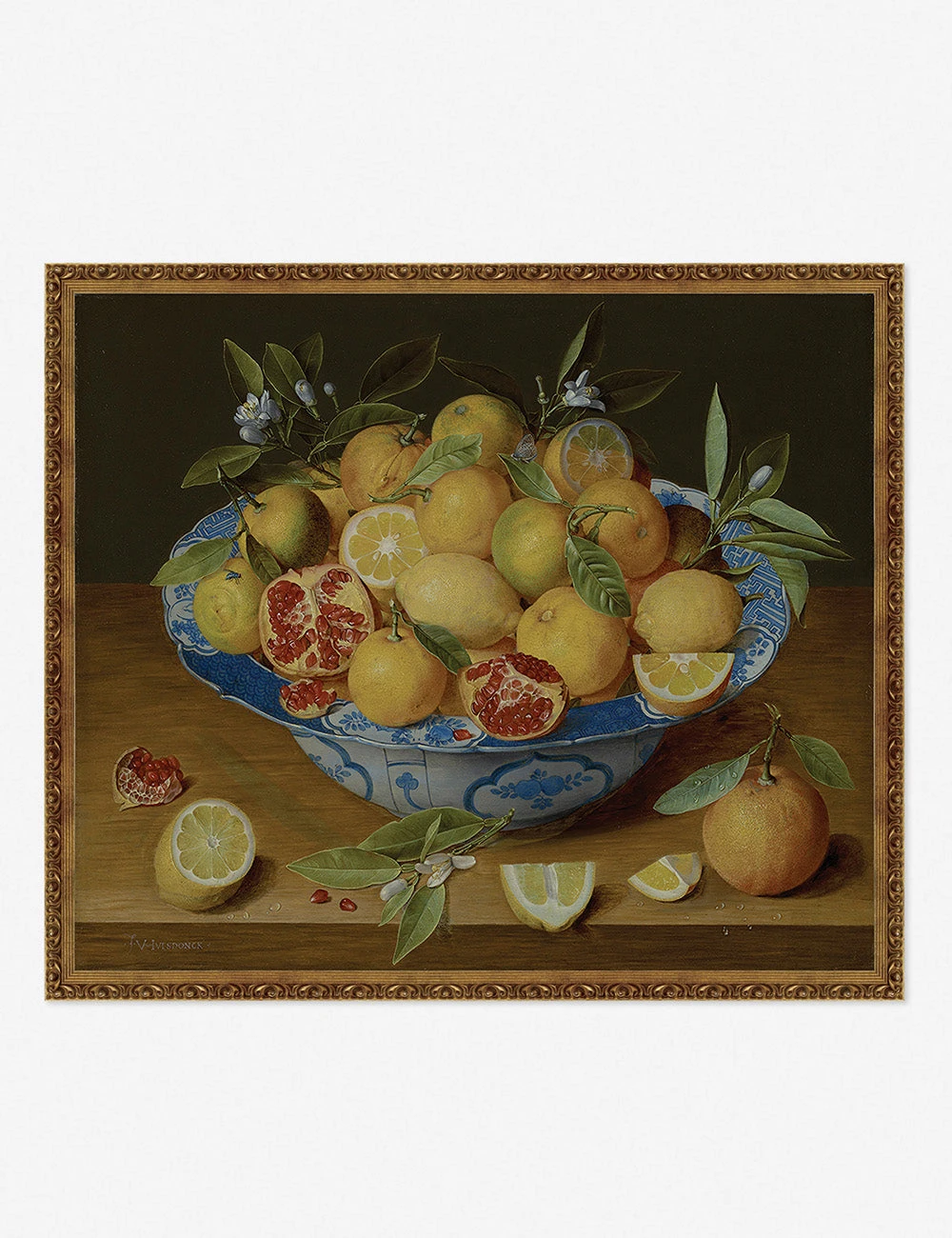 Still Life With Lemons, Oranges, And A Pomegranate Wall Art By Jacob Van Hulsdonck 4 Still Life With Lemons, Oranges, And A Pomegranate Wall Art By Jacob Van Hulsdonck - Image 2