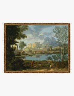 Landscape With A Calm Wall Art By Nicolas Poussin -Home Decor Sale BronzeGoldFrameUpdateLandscapewithaCalm