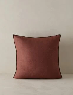 Carys Contrast Linen Pillow -Home Decor Sale CarysContrastLinenPillow Brick Olive Square A0656767 4564 Product