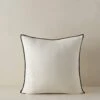 Carys Contrast Linen Pillow 1 Carys Contrast Linen Pillow -Home Decor Sale CarysContrastLinenPillow Ivory Black Square A0656765 4546 Product