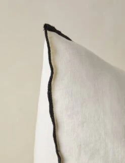 Carys Contrast Linen Pillow -Home Decor Sale CarysContrastLinenPillow Ivory Black Square A0656765 4547 Product