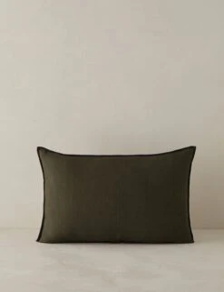 Carys Contrast Linen Pillow -Home Decor Sale CarysContrastLinenPillow Olive Black Lumbar A0656770 4574 Product