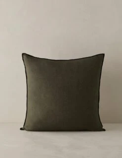 Carys Contrast Linen Pillow -Home Decor Sale CarysContrastLinenPillow Olive Black Square A0656769 45561 Product