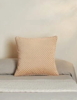 Hi-Lo Checker Velvet Pillow By Sarah Sherman Samuel 21 Hi-Lo Checker Velvet Pillow By Sarah Sherman Samuel -Home Decor Sale Hi LoCheckerPillow NaturalbySarahShermanSamuel A0655789B StudioLifestyle