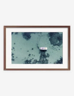 Aerial Ocean Bliss Photography Print By Ingrid Beddoes -Home Decor Sale IngridAerialOceanBlissWalnutFrame