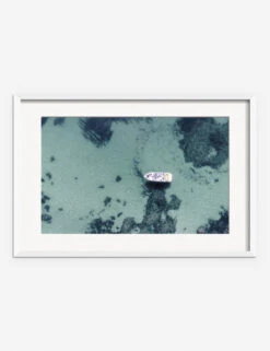 Aerial Ocean Bliss Photography Print By Ingrid Beddoes -Home Decor Sale IngridAerialOceanBlissWhiteFrame
