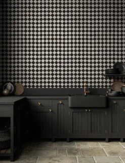 Vintage Check Textured Peel + Stick Wallpaper By Jeremiah Brent -Home Decor Sale JB4215 contrast vintage check peel stick wallpaper kitchen 3 L G