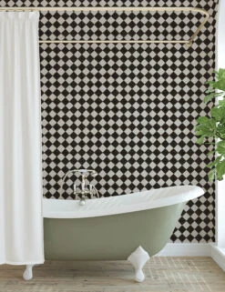 Vintage Check Textured Peel + Stick Wallpaper By Jeremiah Brent -Home Decor Sale JB4215 contrast vintage tile peel stick wallpaper bathroom L G