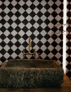 Vintage Check Textured Peel + Stick Wallpaper By Jeremiah Brent -Home Decor Sale JB4215 contrast vintage tile peel stick wallpaper close up 2 L G