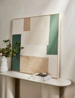 Patchwork Green Wall Art By Visual Contrast -Home Decor Sale L0470483 TexturedPaper Green StuidoLifestyle 3