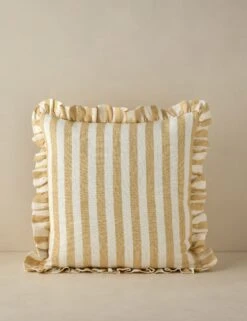 Amaroso Linen Ruffle Pillow -Home Decor Sale LitaLinenPillow IvoryandButter Square A0658639 Product 0399
