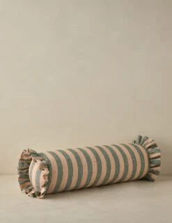 Amaroso Linen Ruffle Bolster Pillow -Home Decor Sale LitaLinenPillow RoseandIndigo Bolster A0658631 Product 0483