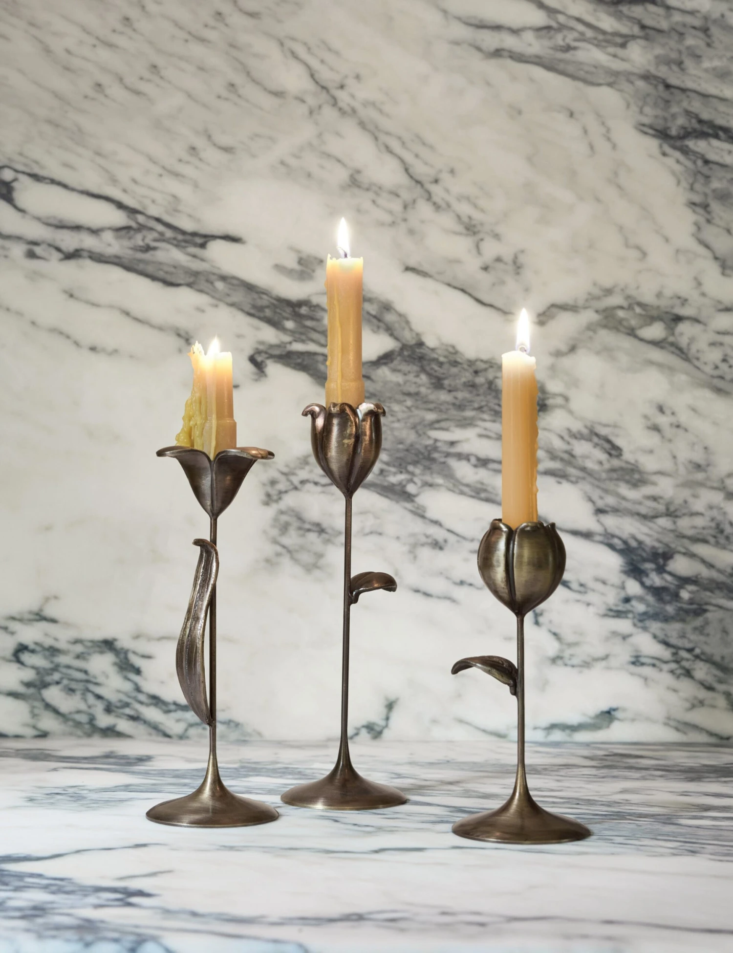 Olivia Floral Candlesticks (Set Of 3) By Sarah Sherman Samuel 4 Olivia Floral Candlesticks (Set Of 3) By Sarah Sherman Samuel - Image 2
