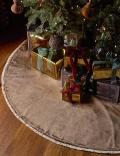 Brandis Velvet Tree Skirt -Home Decor Sale Lulu and Georgia20250731 HolidayLocation0718BrandisVelvetTreeSkirt Taupe Lifestyle