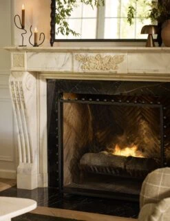 Lochlan Fireplace Screen -Home Decor Sale Lulu and Georgia 10 LivingRoom1 EvergreenVersion 1527 V2 Site Crop Lifestyle