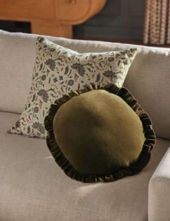 Mauree Velvet Round Pillow -Home Decor Sale Lulu and Georgia 11 SofaVignette 1423 Lifestyle