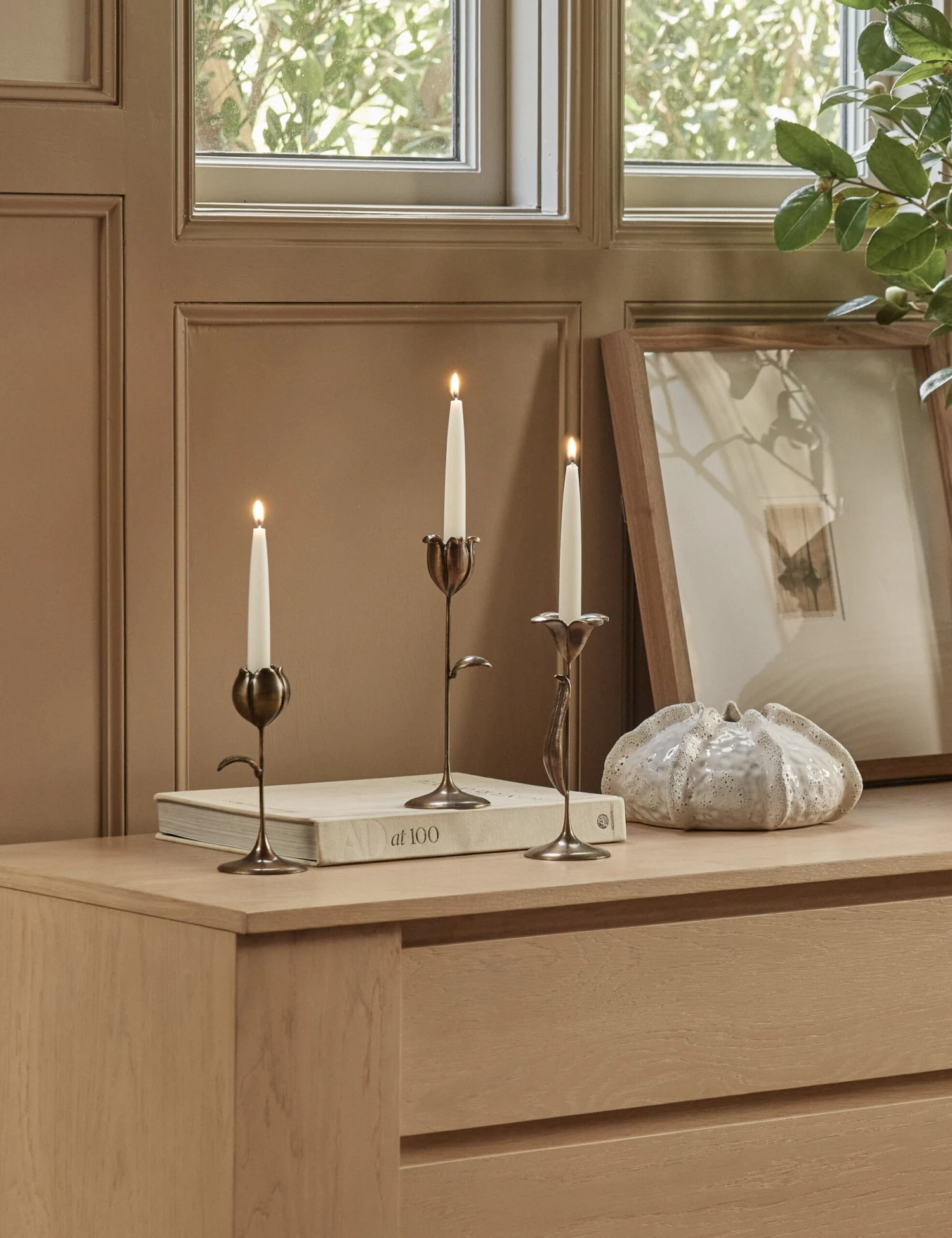 Olivia Floral Candlesticks (Set Of 3) By Sarah Sherman Samuel 3 Olivia Floral Candlesticks (Set Of 3) By Sarah Sherman Samuel