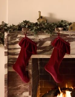 Mauree Velvet Stocking -Home Decor Sale Lulu and Georgia 20250606 FallCollection0601 CHERRY Site Crop LIFESTYLE