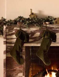 Mauree Velvet Stocking -Home Decor Sale Lulu and Georgia 20250606 FallCollection0601 OLIVE Site Crop LIFESTYLE