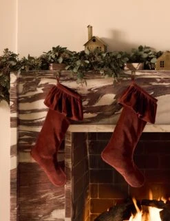 Mauree Velvet Stocking -Home Decor Sale Lulu and Georgia 20250606 FallCollection0601 SANGRIA Site Crop LIFESTYLE