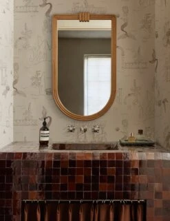 Mermaid Toile Wallpaper By Sarah Sherman Samuel -Home Decor Sale Lulu and Georgia 20 Mermaid Toile Wallpaper 3044 Mermaid Toile Wallpaper 1 Site crop Lifestyle