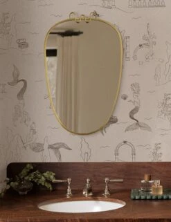 Mermaid Toile Wallpaper By Sarah Sherman Samuel -Home Decor Sale Lulu and Georgia 20 Walls Vignettes 3021 Mermaid Toile Wallpaper 2 Site crop Lifestyle