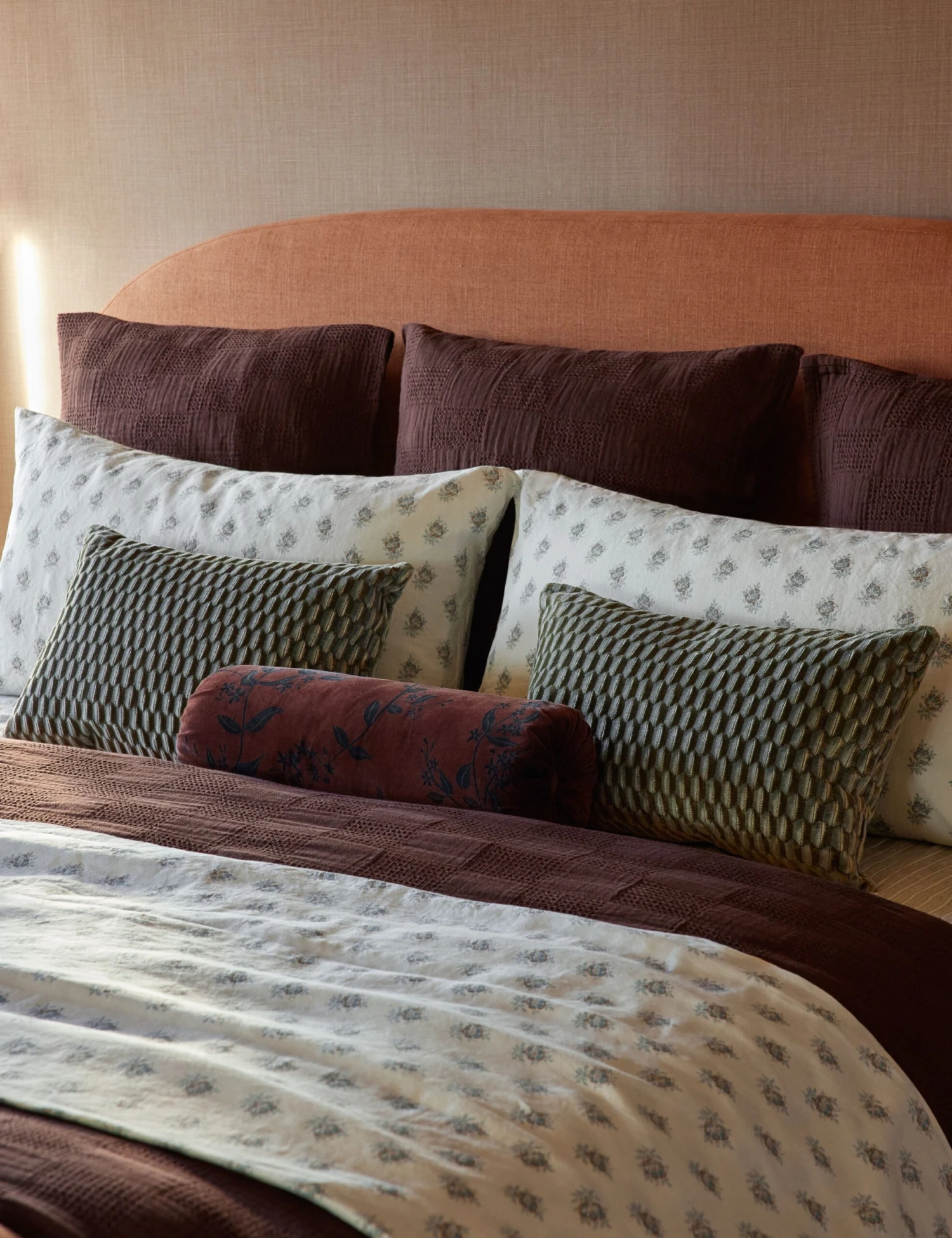 Carmine Velvet Bolster Pillow 4 Carmine Velvet Bolster Pillow - Image 2