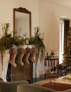 Mauree Velvet Stocking -Home Decor Sale Lulu and Georgia 2 LivingRoomll Holiday 352 3 Site Crop Lifestyle