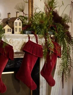 Mauree Velvet Stocking -Home Decor Sale Lulu and Georgia 2 LivingRoomll Holiday 372 Site Crop Lifestyle