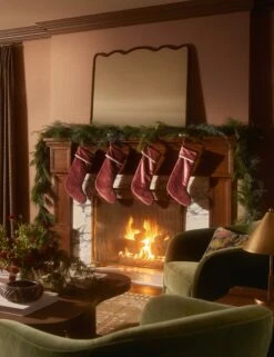 Brandis Velvet Stocking -Home Decor Sale Lulu and Georgia 7 LivingIII 6590 BrandisVelvet Stocking Sangria LIFESTYLE