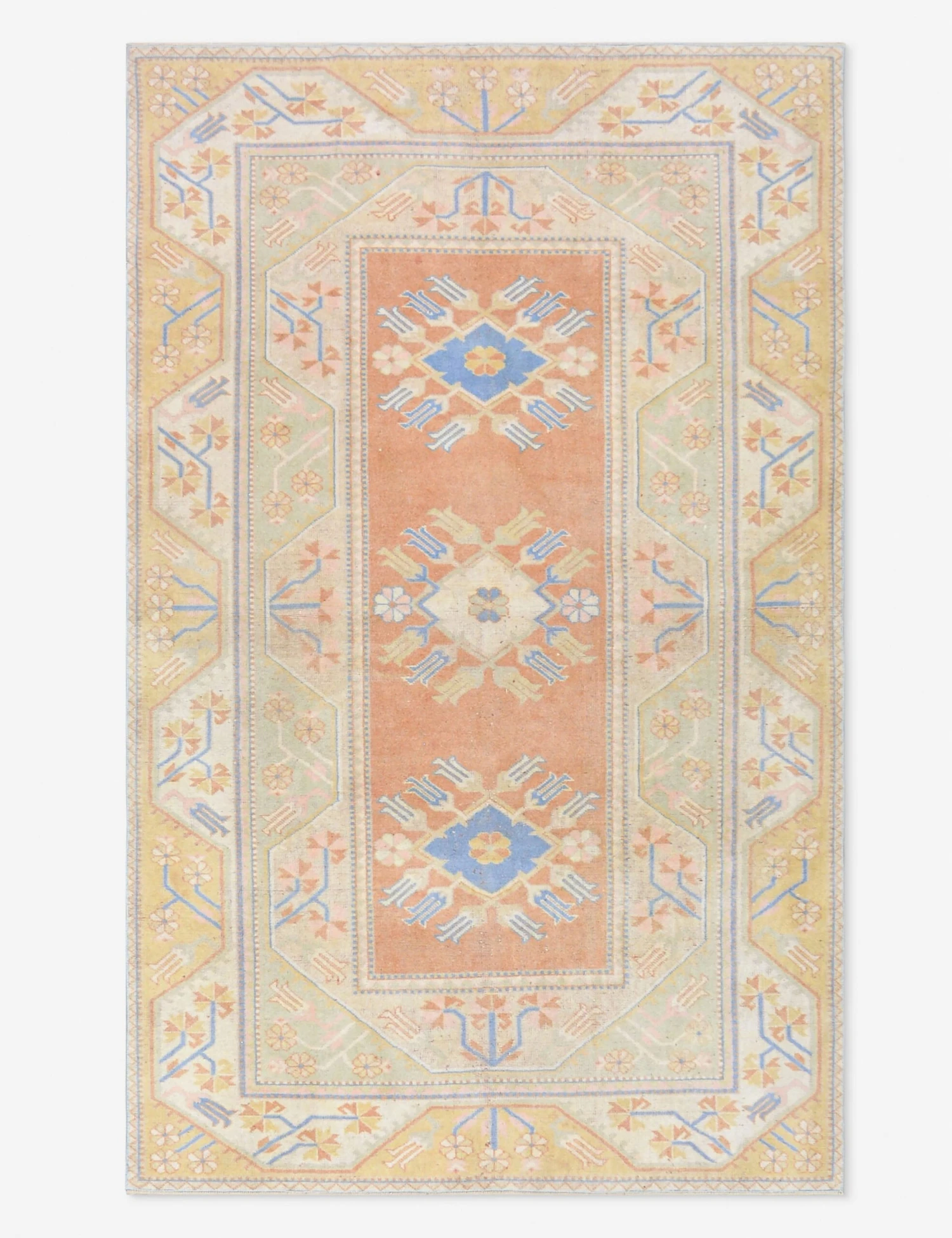 Vintage Turkish Hand-Knotted Wool Rug No. 466, 5' X 8' 2" 3 Vintage Turkish Hand-Knotted Wool Rug No. 466, 5' X 8' 2"