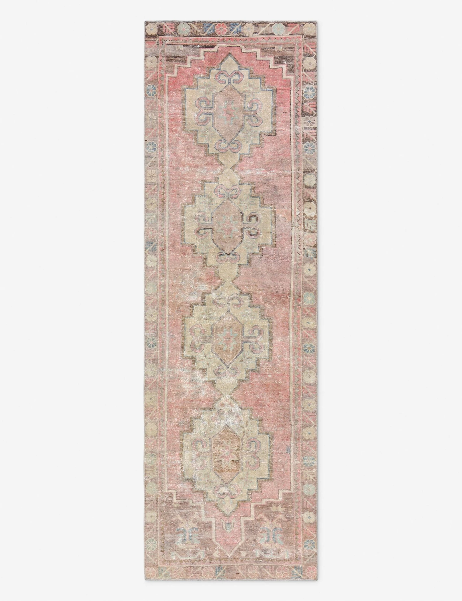 Vintage Turkish Hand-Knotted Wool Runner Rug No. 280, 3' X 10' 3 Vintage Turkish Hand-Knotted Wool Runner Rug No. 280, 3' X 10'