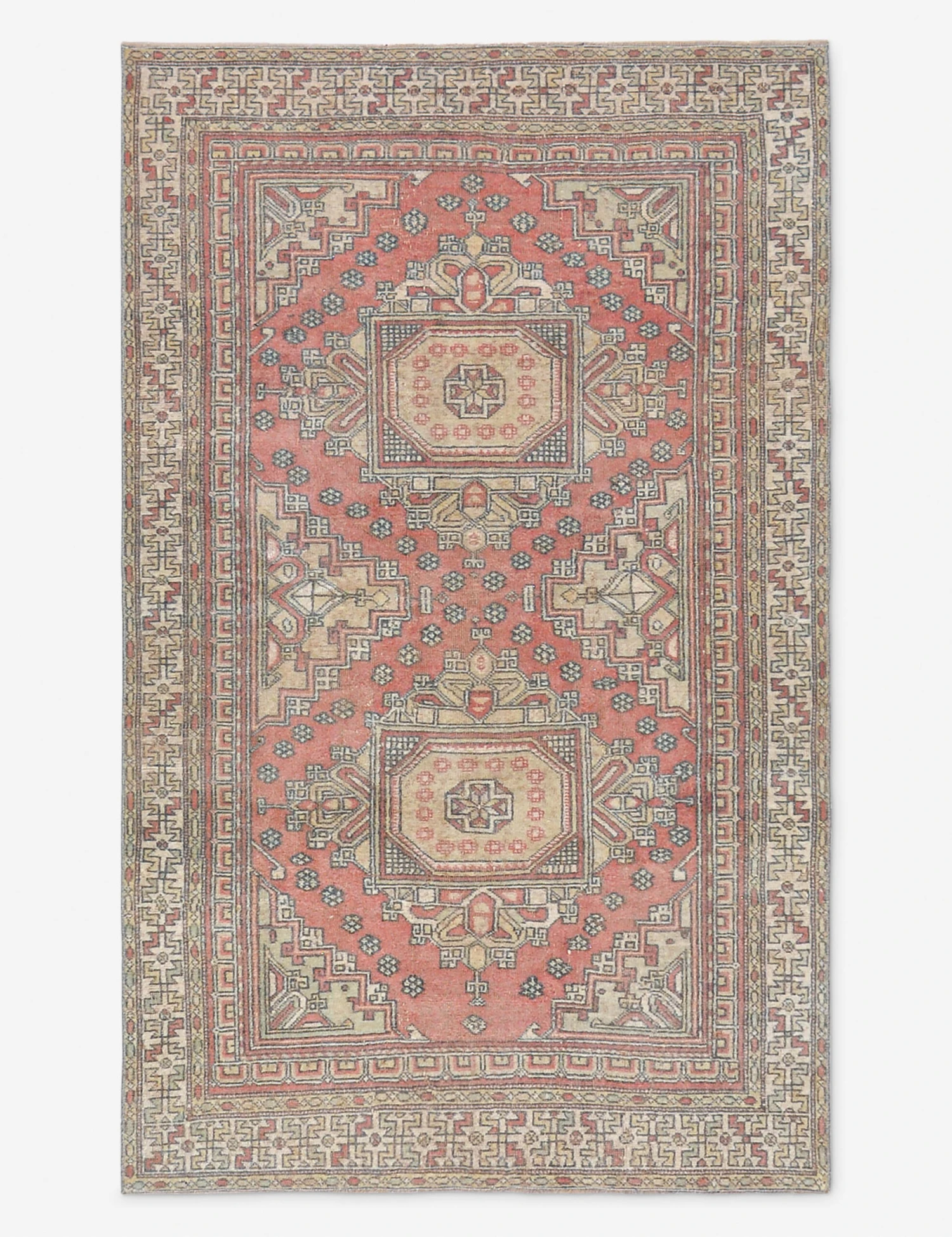 Vintage Turkish Hand-Knotted Wool Rug No. 525, 4' 1" X 6' 7" 3 Vintage Turkish Hand-Knotted Wool Rug No. 525, 4' 1" X 6' 7"