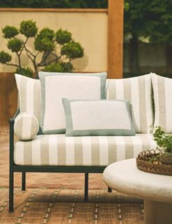 Amica Indoor / Outdoor Pillow -Home Decor Sale Lulu and Georgia AmicaIndoor OutdoorWovenPillow Seafoam Square A0660240B Site Crop Lifestyle