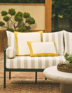 Amica Indoor / Outdoor Pillow -Home Decor Sale Lulu and Georgia AmicaIndoor OutdoorWovenPillow Sunshine Square A0660244B Site Crop Lifestyle