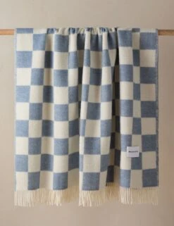 Checkerboard Throw By Maison Deux -Home Decor Sale Lulu and Georgia CheckerboardBlanket DenimWhite A0661561 829 Product
