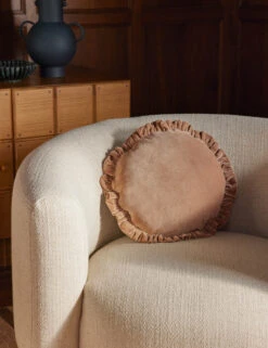 Mauree Velvet Round Pillow -Home Decor Sale Lulu and Georgia ConsoleVignette 133 Lifestyle
