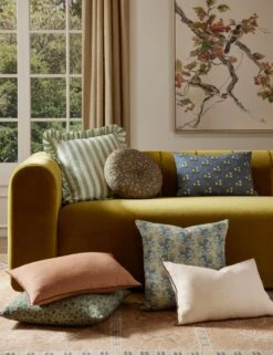 Amaroso Linen Ruffle Pillow -Home Decor Sale Lulu and Georgia DaisiesPrint ZaydenVase SeriTableLamp 595 Lifestyle