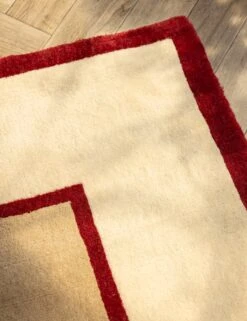 Deller Hand-Loomed Wool Rug By Jake Arnold -Home Decor Sale Lulu and Georgia Deller Handloom Wool Rug Garnet Natural 7636 SITE CROP