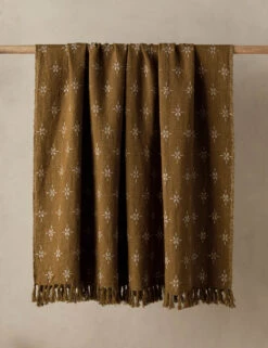 Fania Linen Cotton Throw -Home Decor Sale Lulu and Georgia FaniaLinenCottonThrow MarigoldandIvory A0660969 702 Product