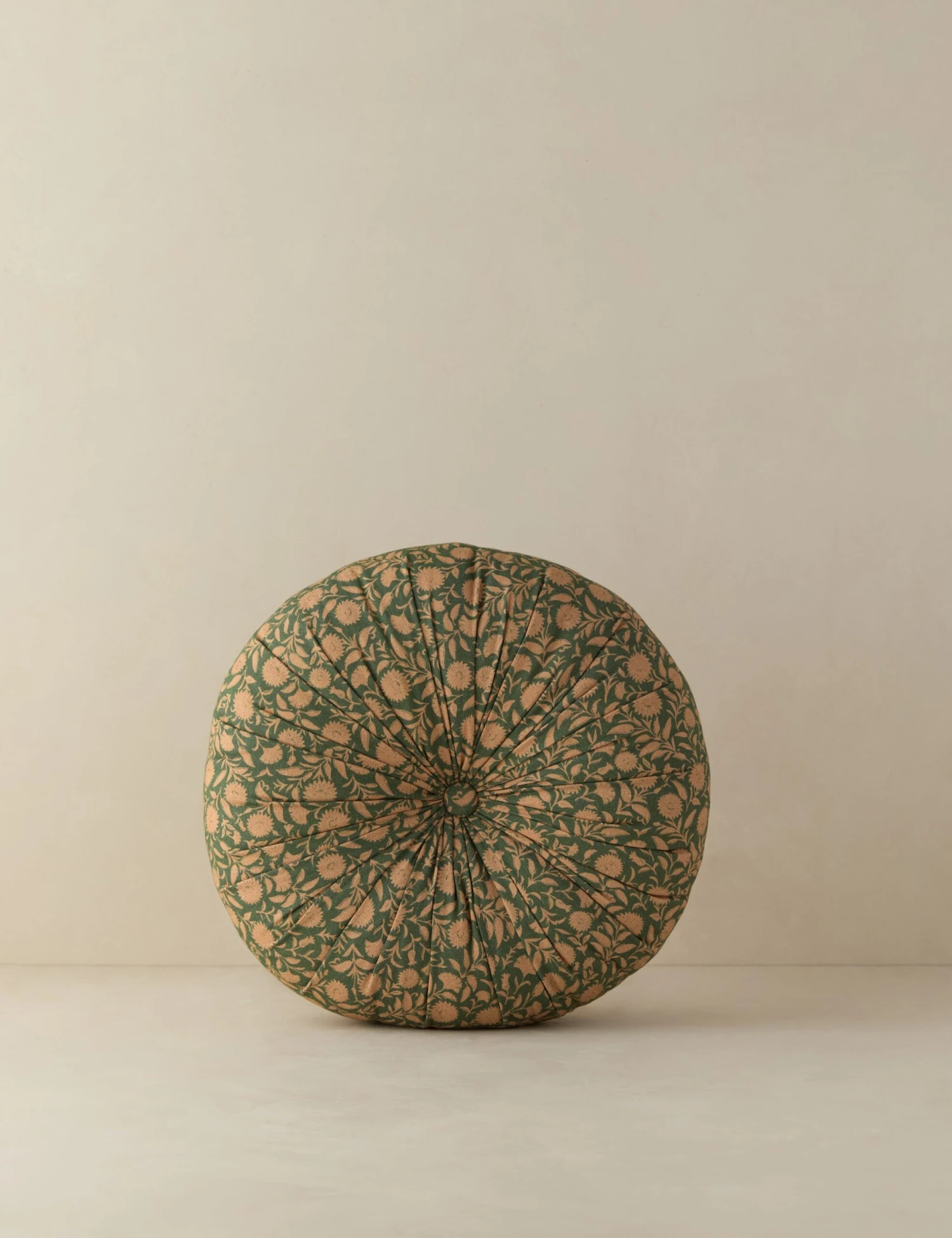 Fransen Linen Cotton Tufted Round Pillow 3 Fransen Linen Cotton Tufted Round Pillow