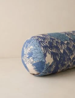 Garden Walk Linen Pillow By Sarah Sherman Samuel -Home Decor Sale Lulu and Georgia GardenWalkLinenPillow Blue Bolster A0661078B 650 Product