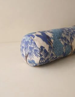 Garden Walk Linen Pillow By Sarah Sherman Samuel -Home Decor Sale Lulu and Georgia GardenWalkLinenPillow Blue LongBolster A0661079B 690 Product