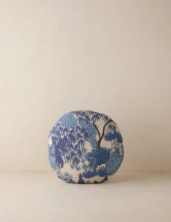 Garden Walk Linen Pillow By Sarah Sherman Samuel -Home Decor Sale Lulu and Georgia GardenWalkLinenPillow Blue Round A0661077B 668 Product