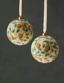 Joelle Handpainted Ornaments (Set Of 2) -Home Decor Sale Lulu and Georgia JoelleOrnament Setof2 Oranges A0659425 195 Product