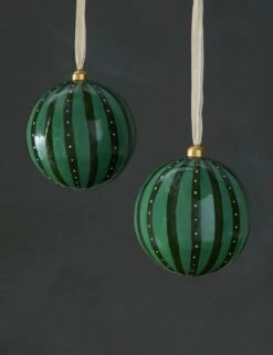 Joelle Handpainted Ornaments (Set Of 2) -Home Decor Sale Lulu and Georgia JoelleOrnaments Setof2 Green A0659426 205 Product